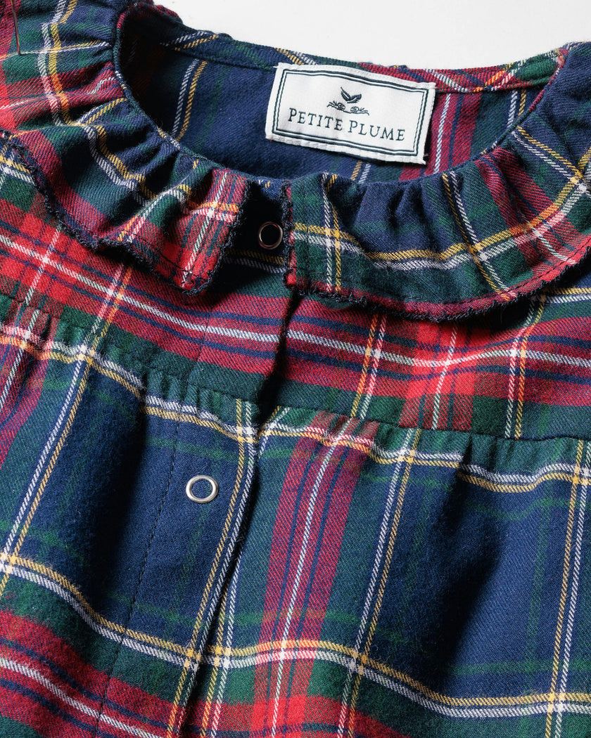 Baby's Brushed Twill Madeline Romper in Windsor Tartan