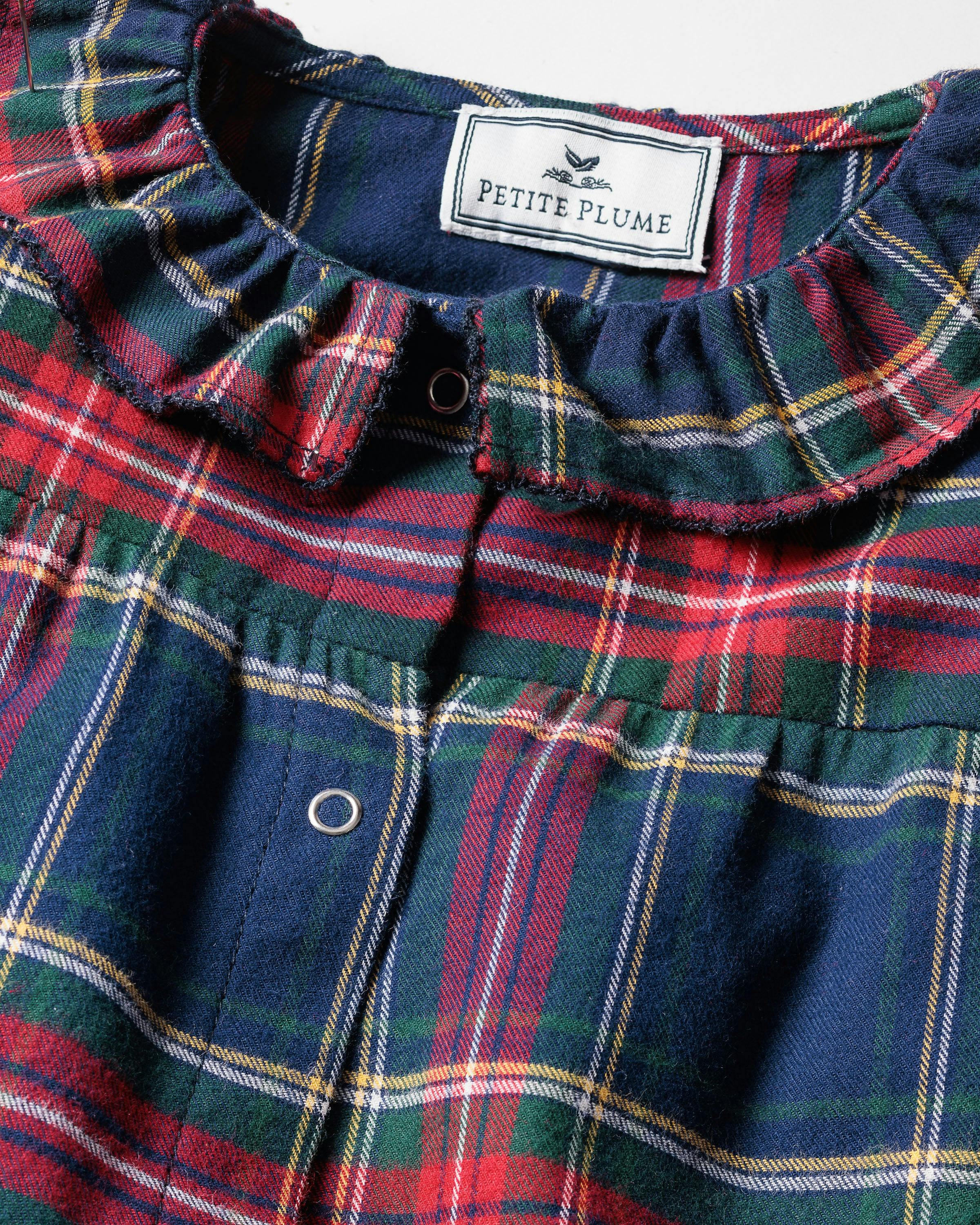Baby's Brushed Twill Madeline Romper in Windsor Tartan
