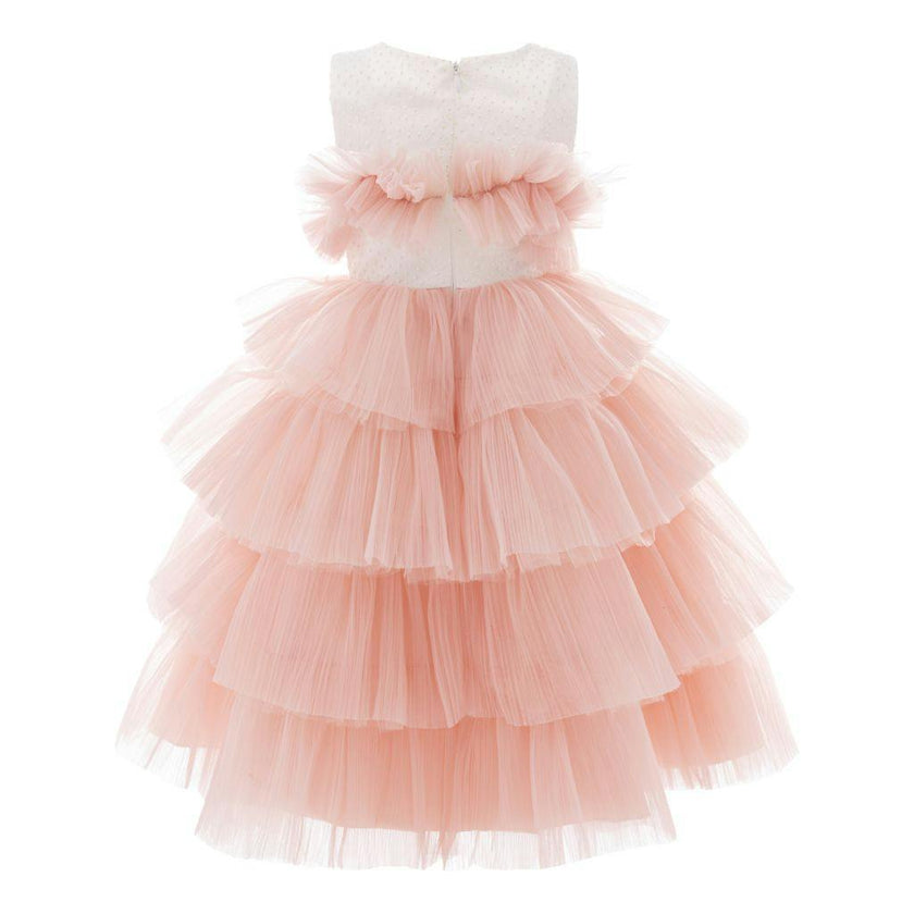 Pink Madera Tiered Tulle Dress