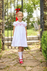 Smocked Louisa Dress - Red Bow