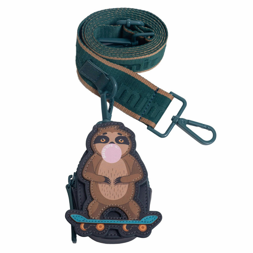 Sherpa Tote Bag – Cozy, Colorful & Convertible with Matching Coin Purse, Skating Sloths