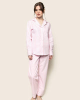Women's Twill Pajama Set in Pink Gingham