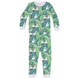 Kids Martinique® Green Banana Leaf PJ Set - Organic Stretch Jersey Knit Cotton