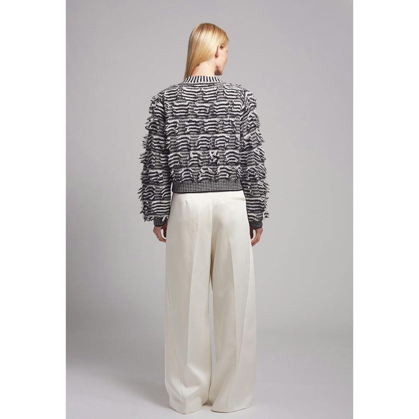 LUELLA STRIPE CARDI | IVORY + BLACK STRIPE