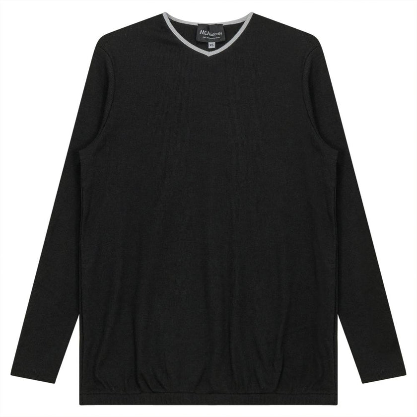 Ribbed Maternty V-Neck Bubble Top