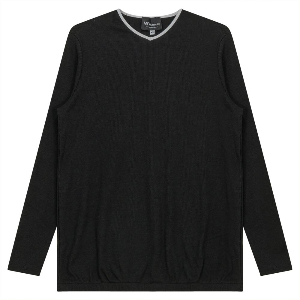 Ribbed Maternty V-Neck Bubble Top