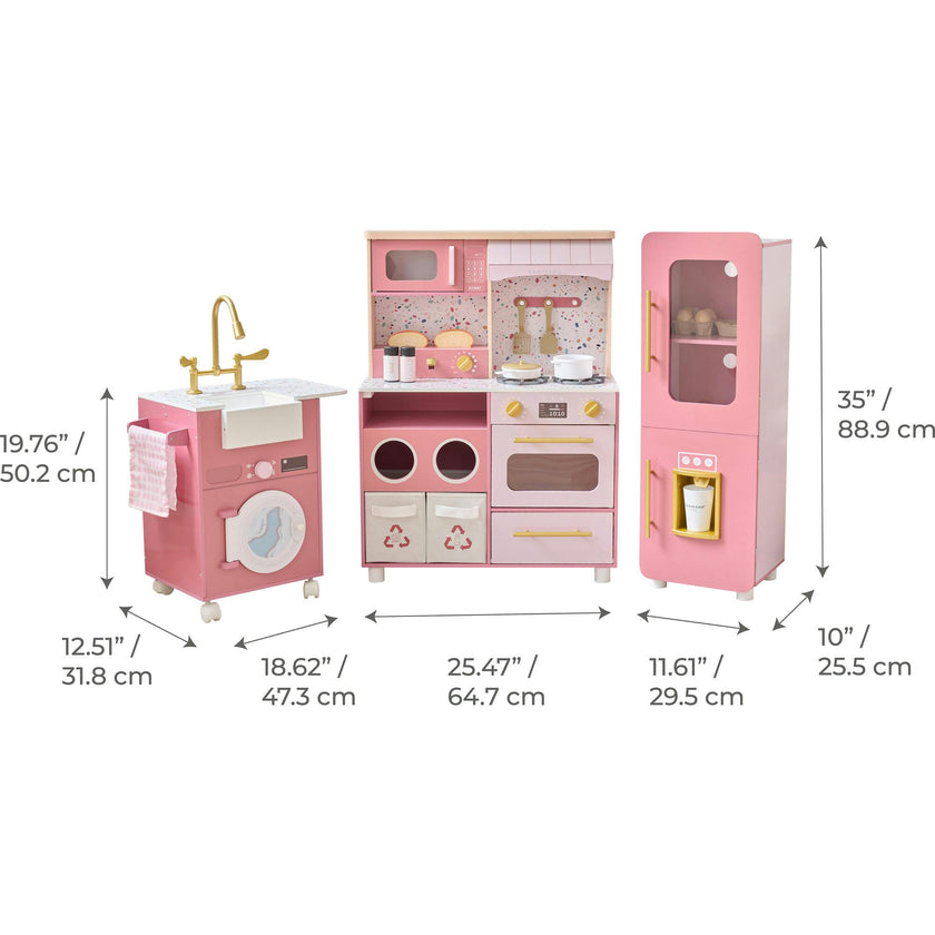 Teamson Kids Little Chef Savannah Wooden Play Kitchen With 21 Accessories