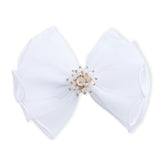 Multicolor Pearl Cluster Bow Clip Set