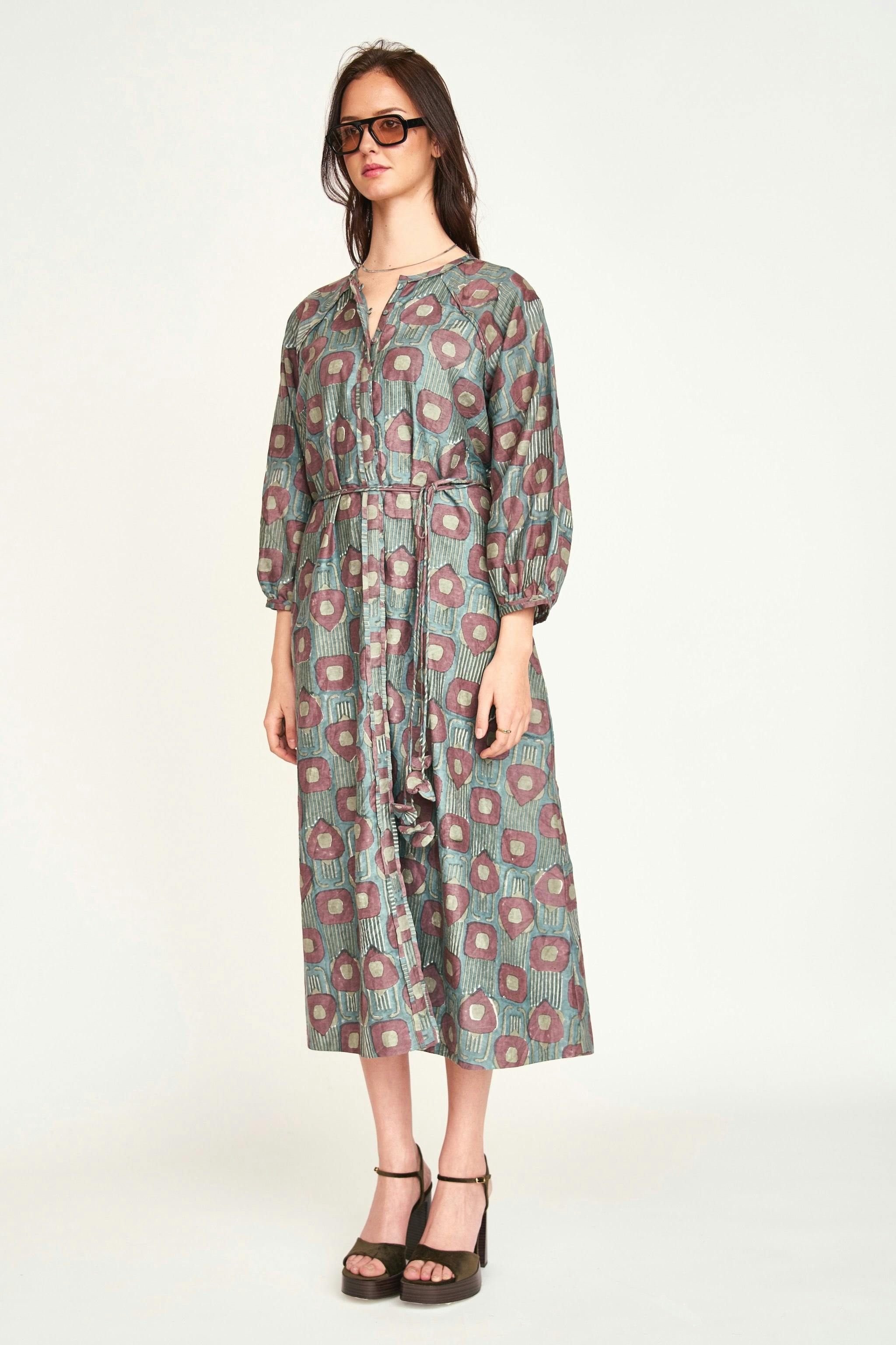 Somerset Dress in Mallard Coeur