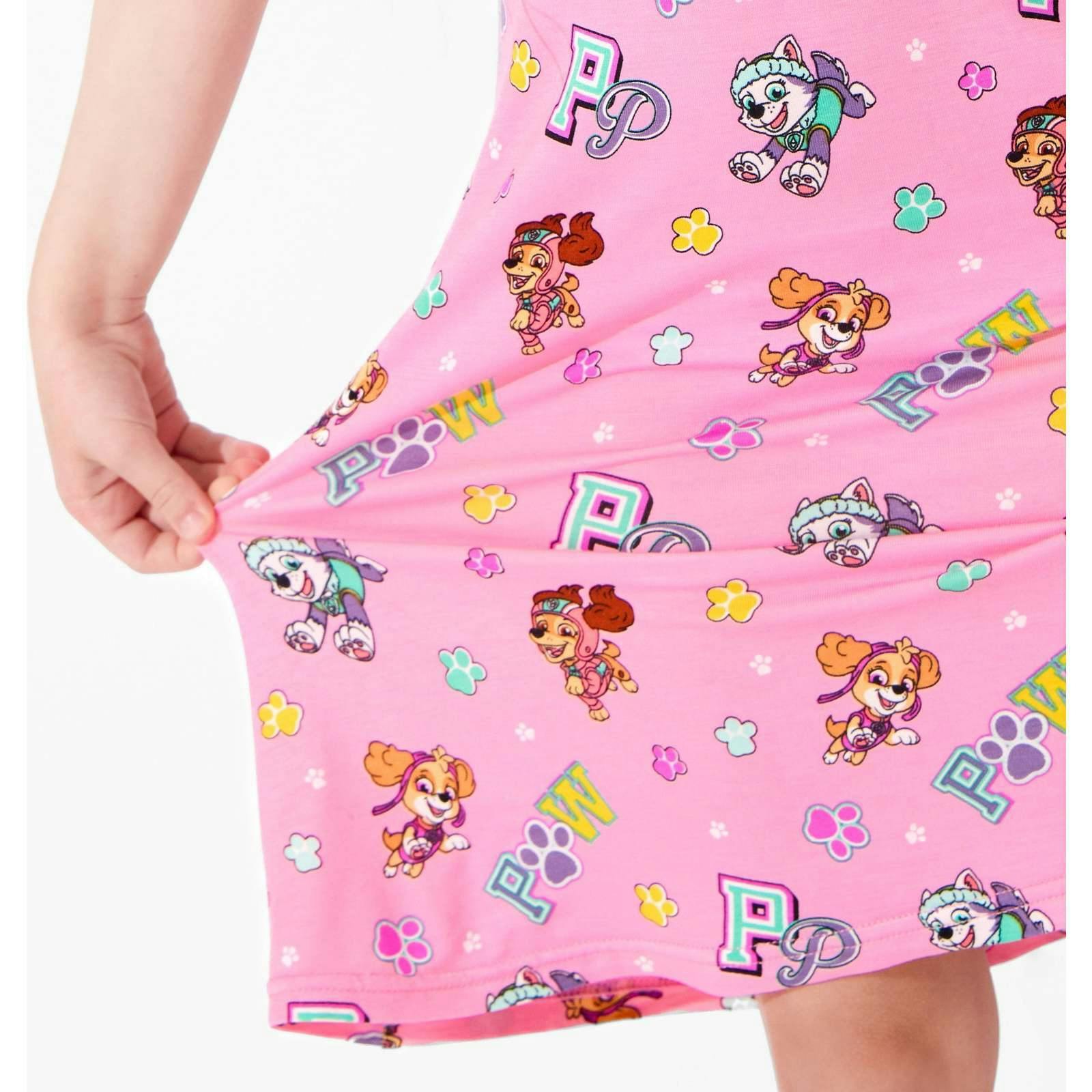 PAW Patrol: Varsity Pink Bamboo Girls' Short Sleeve Dress