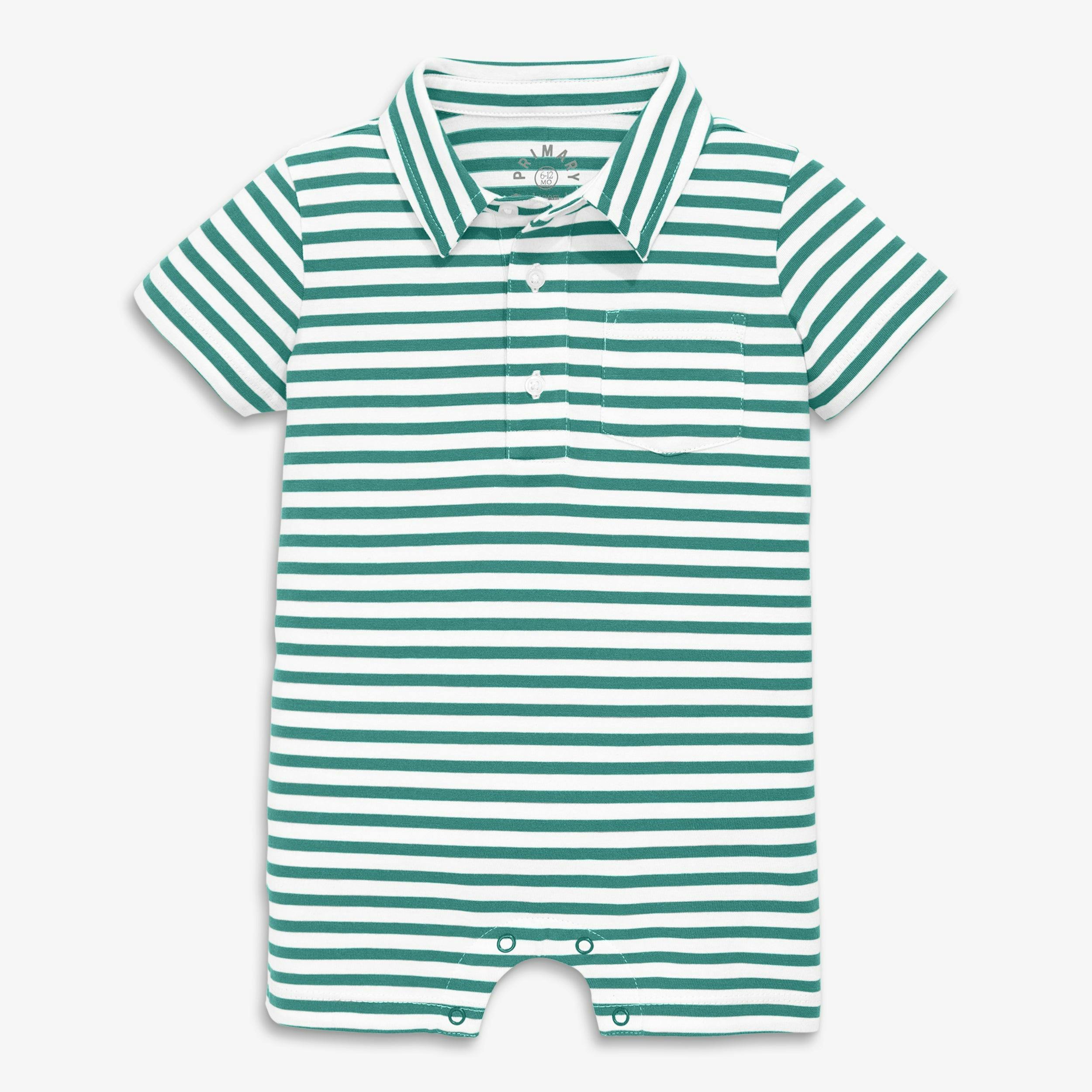 Clearance baby polo shortie in mini stripe