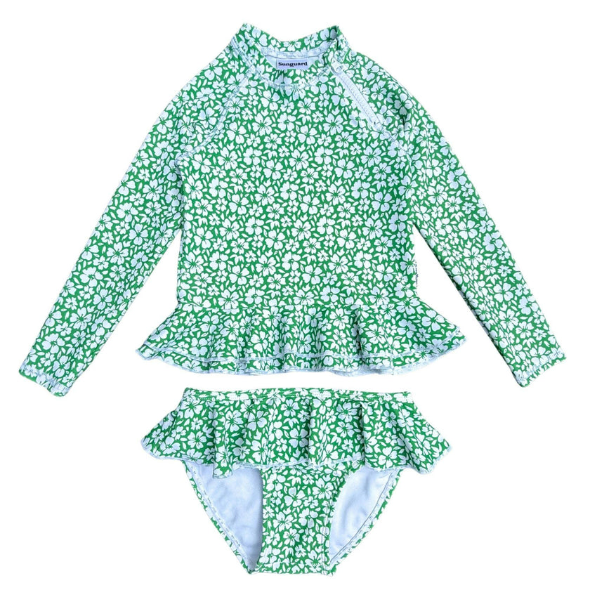 Reese 2-Piece Long Sleeve Peplum Top & Bottom Swimwear