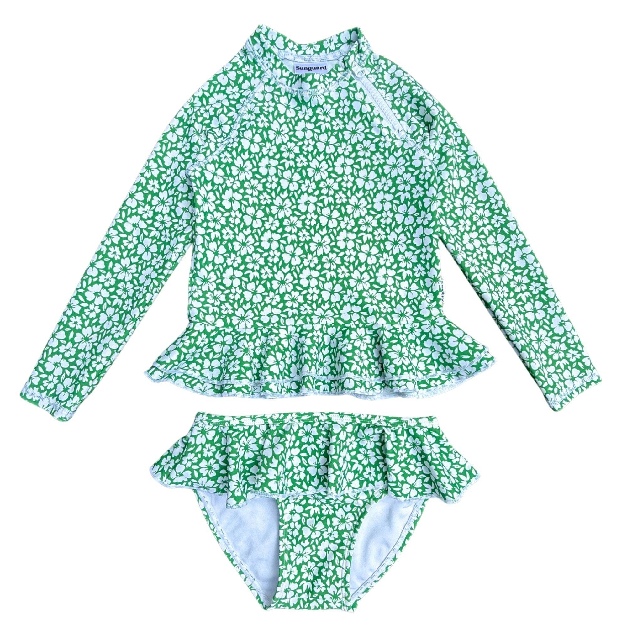 Reese 2-Piece Long Sleeve Peplum Top & Bottom Swimwear