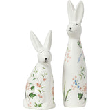 Ivory & Pink Ceramic Bunny Rabbit Figurine Easter Tabletop Home Decor