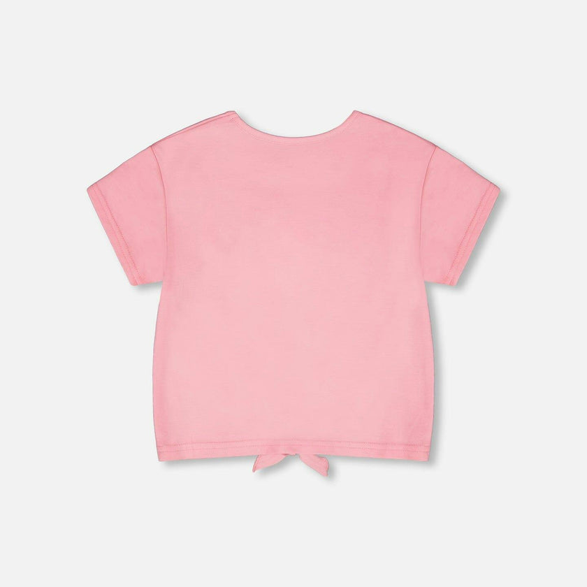 Organic Cotton Jersey T-Shirt With Tie At Waist