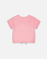 Organic Cotton Jersey T-Shirt With Tie At Waist