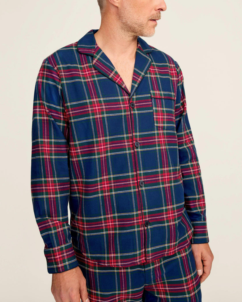 Men's Brushed Twill Pajama Set in Windsor Tartan