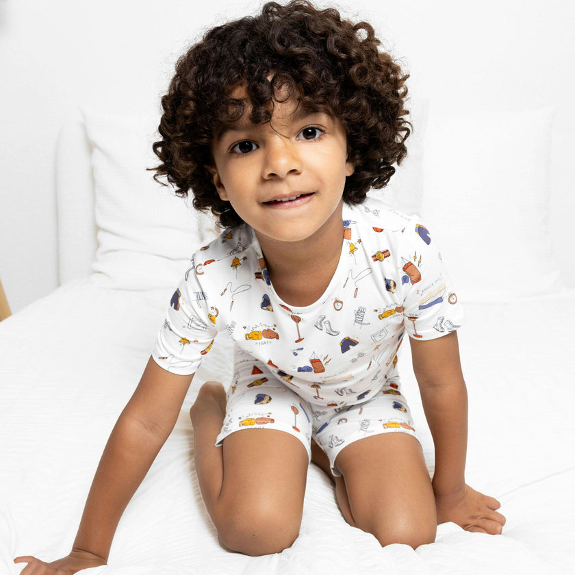 Boxing Bamboo Kids Pajama Short Set