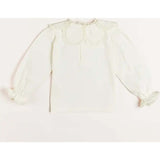 Lace Trim Petal Collar Top in Cream (3-10yrs)