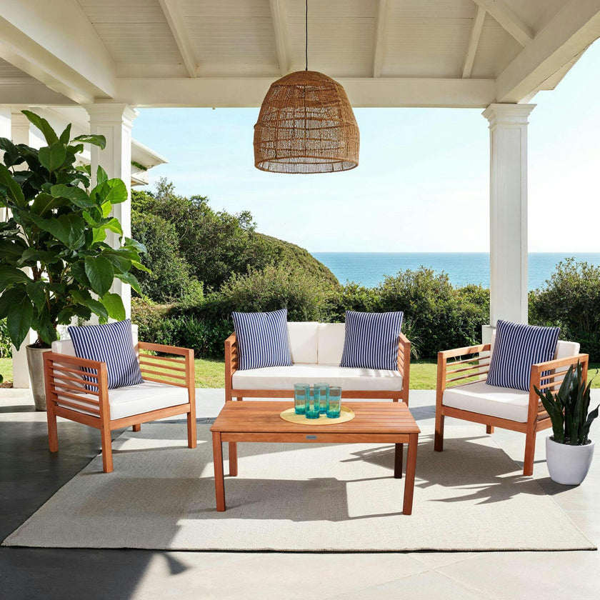 Alda Eucalyptus 4-Piece Outdoor Set