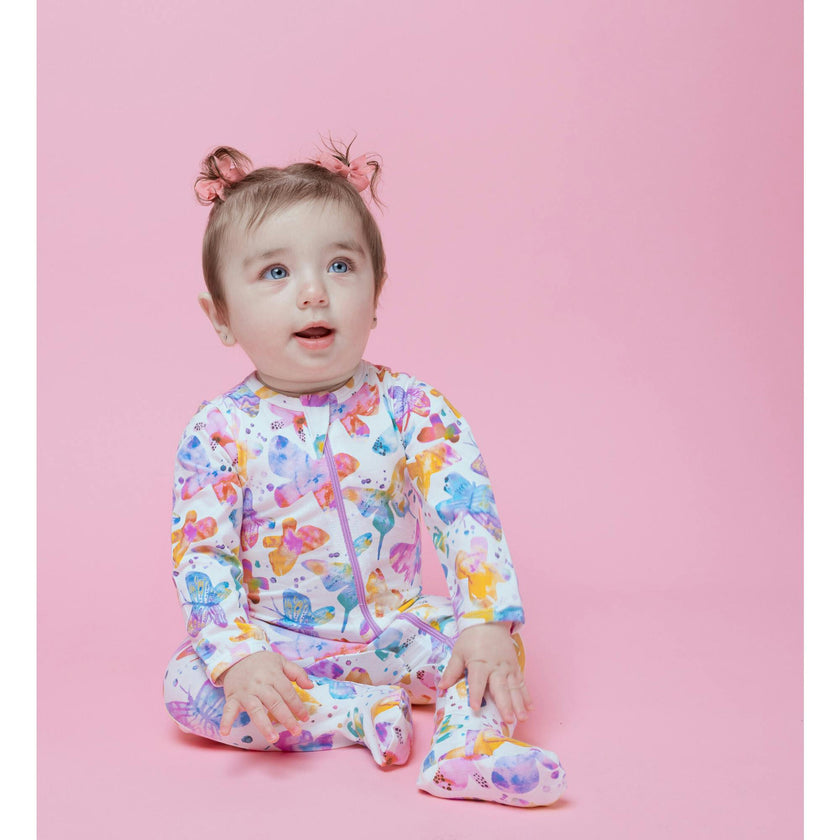 Zipped Long Sleeve Footed Onesie