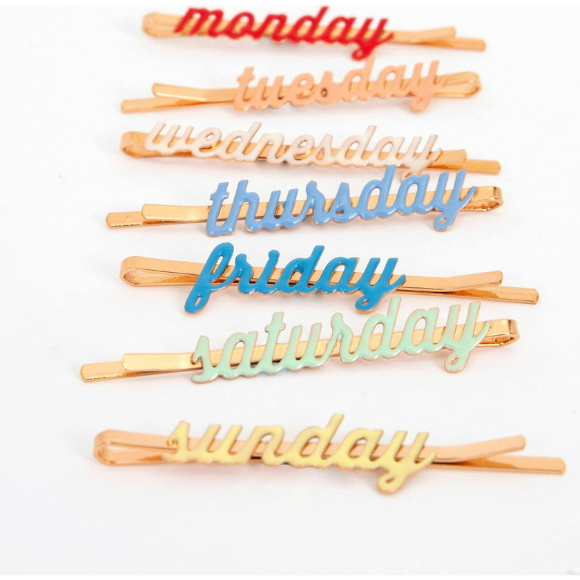 Enamel Week Day Hair Slides