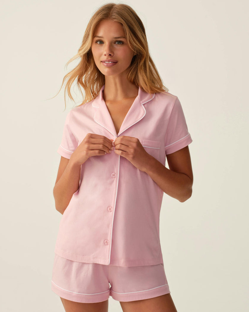 The Poppy Lightweight Pima Short Set in Pink