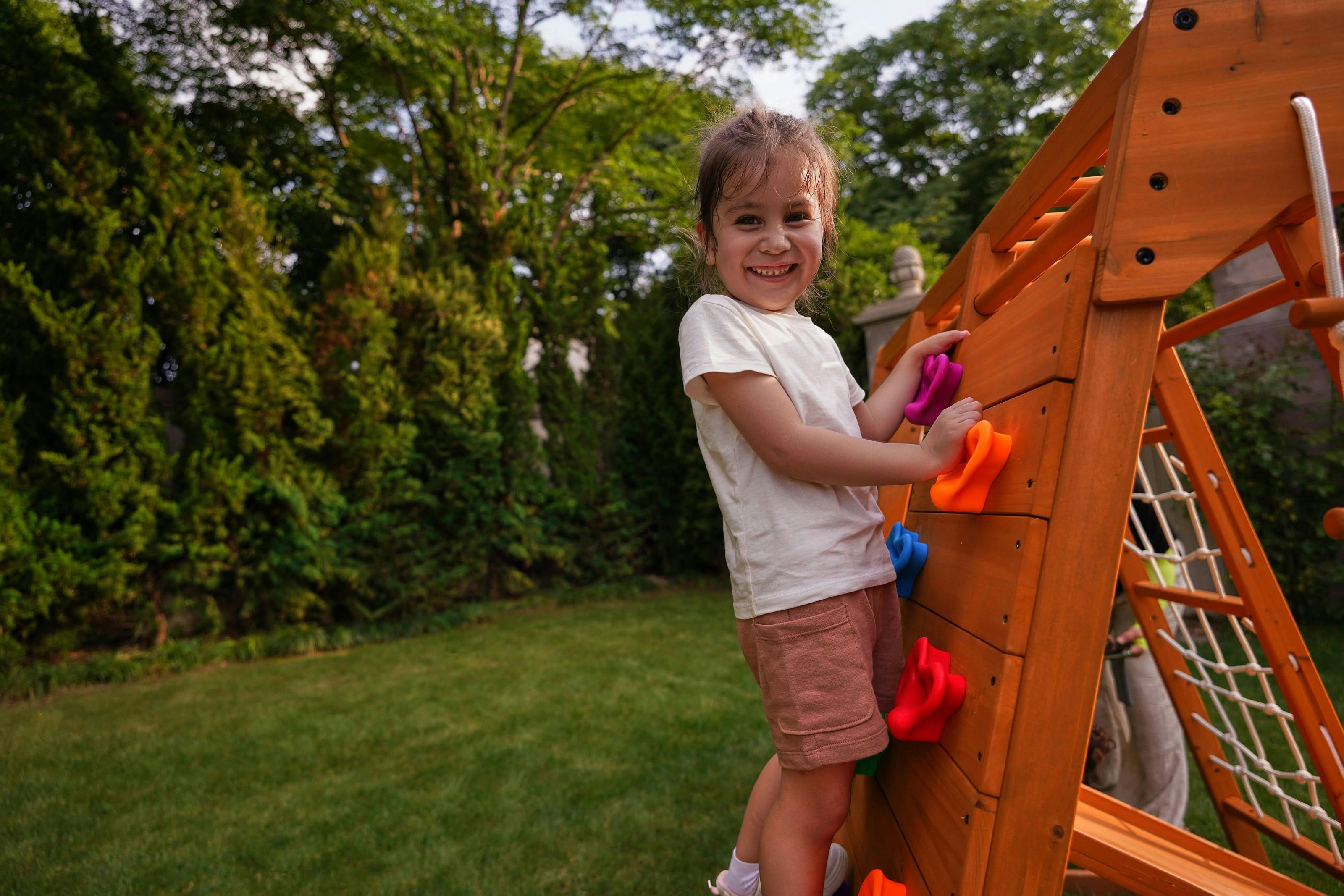 Magnolia 7-in-1 Real Wood Playset | Indoor & Outdoor Climbing Gym for Kids