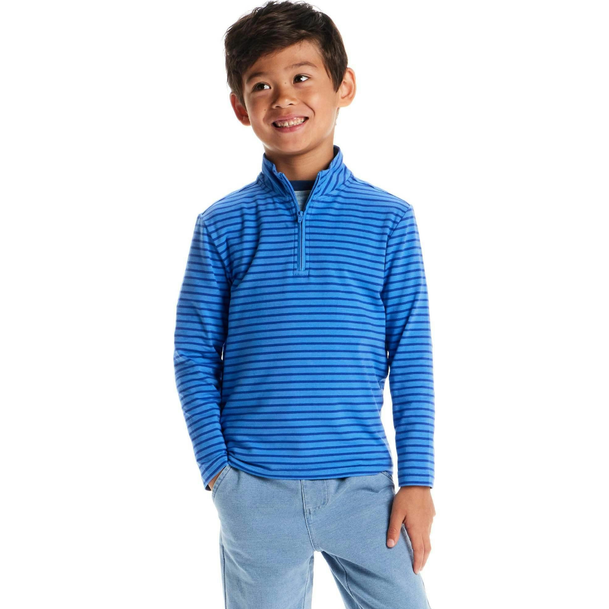 Kids Quarter Zip Stripe Pullover
