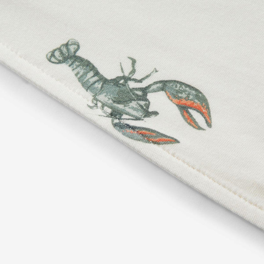 Mint Lobster Luxe Stretch Kerchief Bib