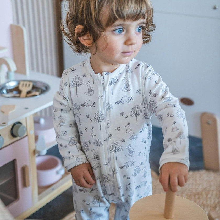 Gray Raccoon Pima Baby Pajama