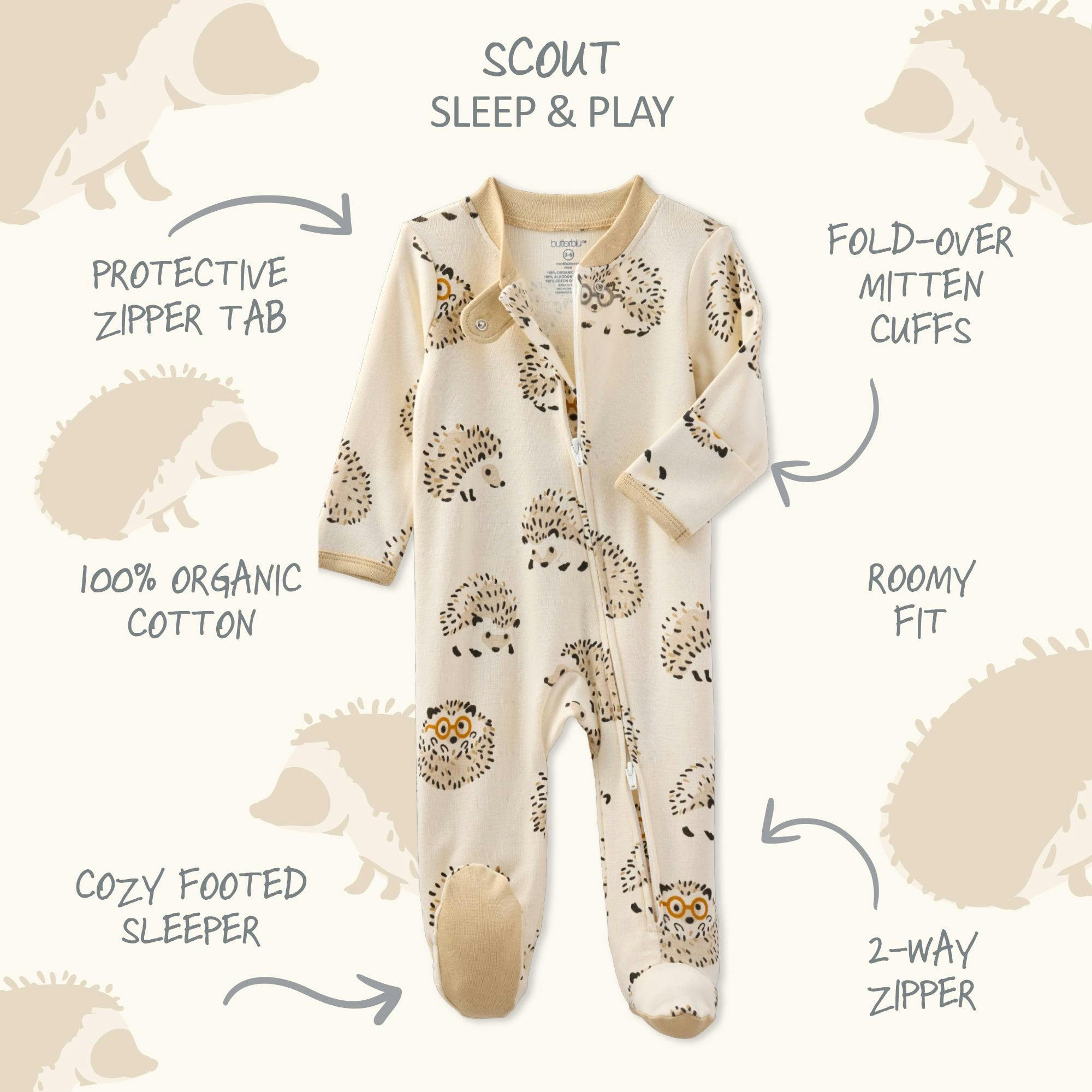 SCOUT Sleep & Play Baby Boys Pajamas