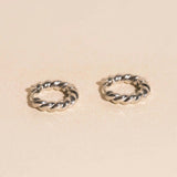 Rope Chunky Rounded Huggie Hoop Earrings