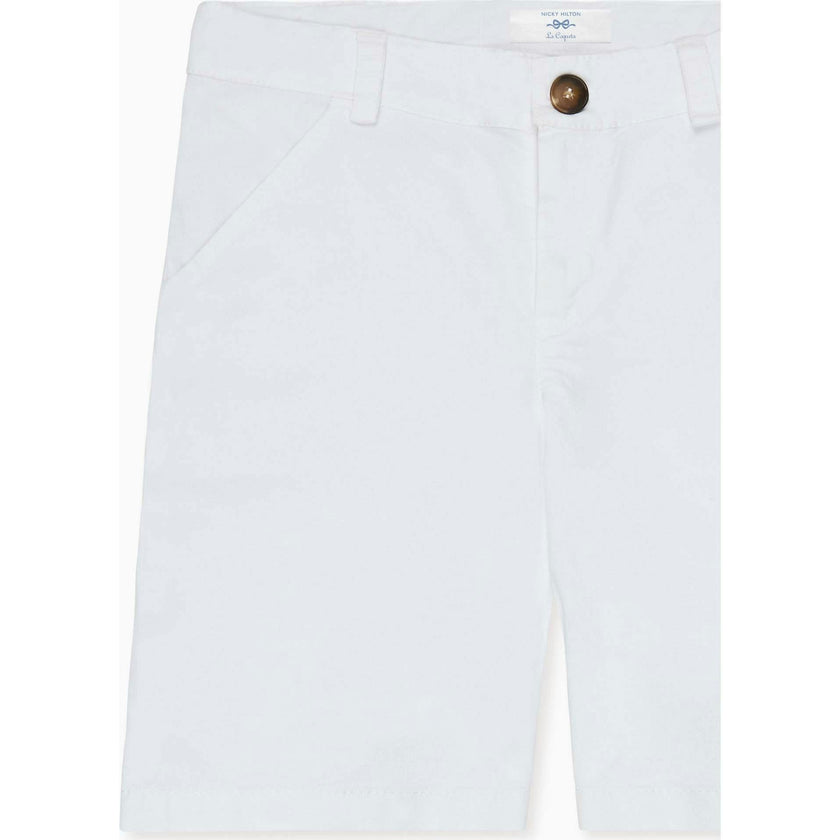Nicky Hilton x La Coqueta White Conrad Boy Chino Shorts