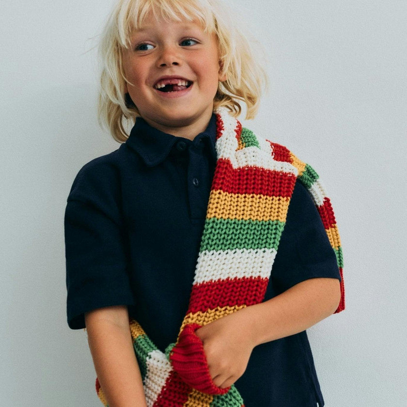 Lantana Jumper Tulip Red Knit Stripes