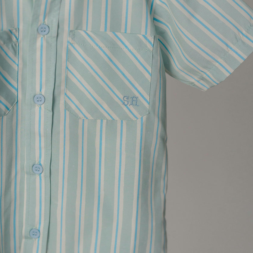 Sporting Shirt in Stripe In Blue Jay