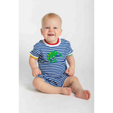 Stripe Knit Shortall With Lizard