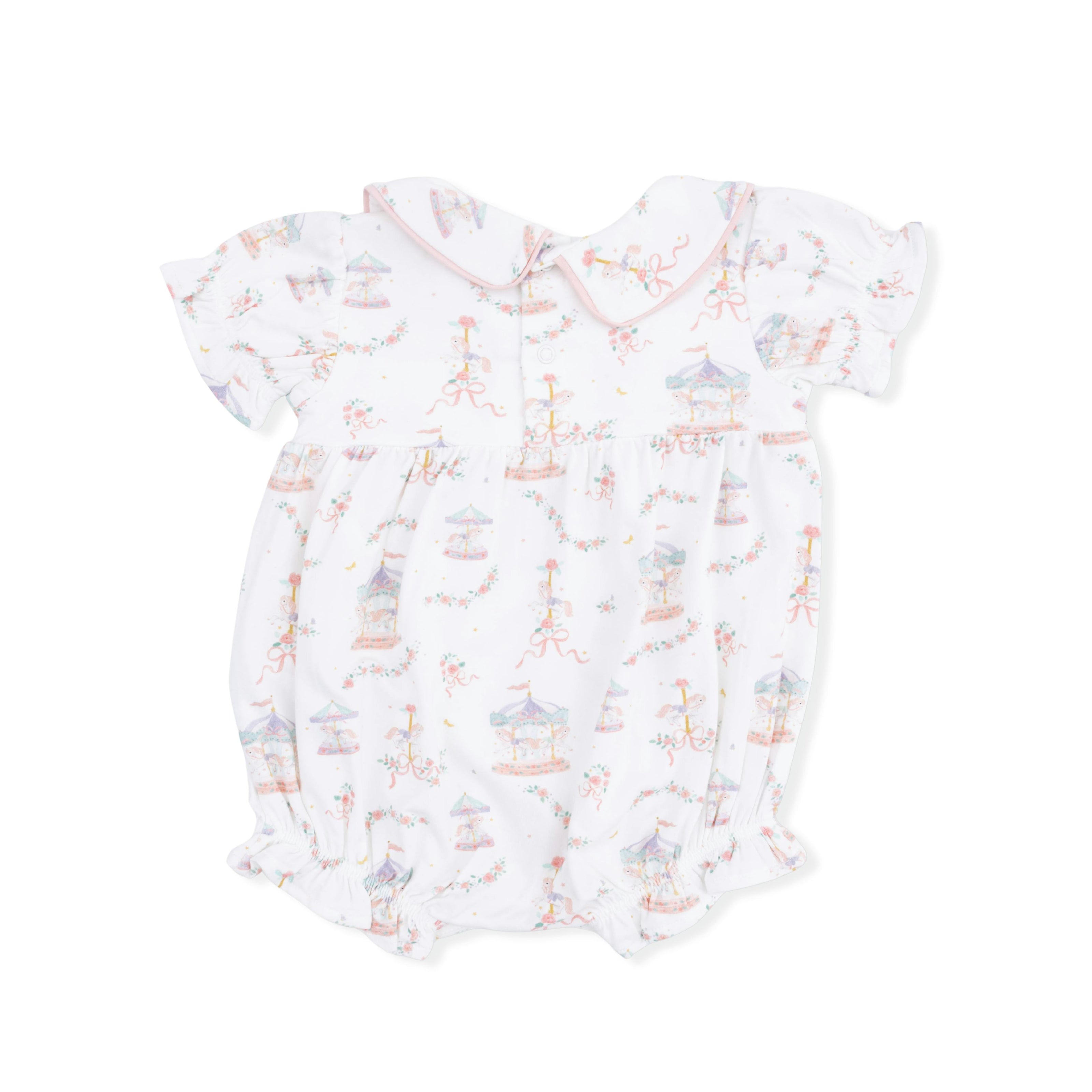 Carousel with Bows - Classic Puff Sleeve Babydoll Bubble