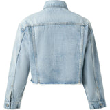 The Harvey Raw Hem Cropped Denim Jacket