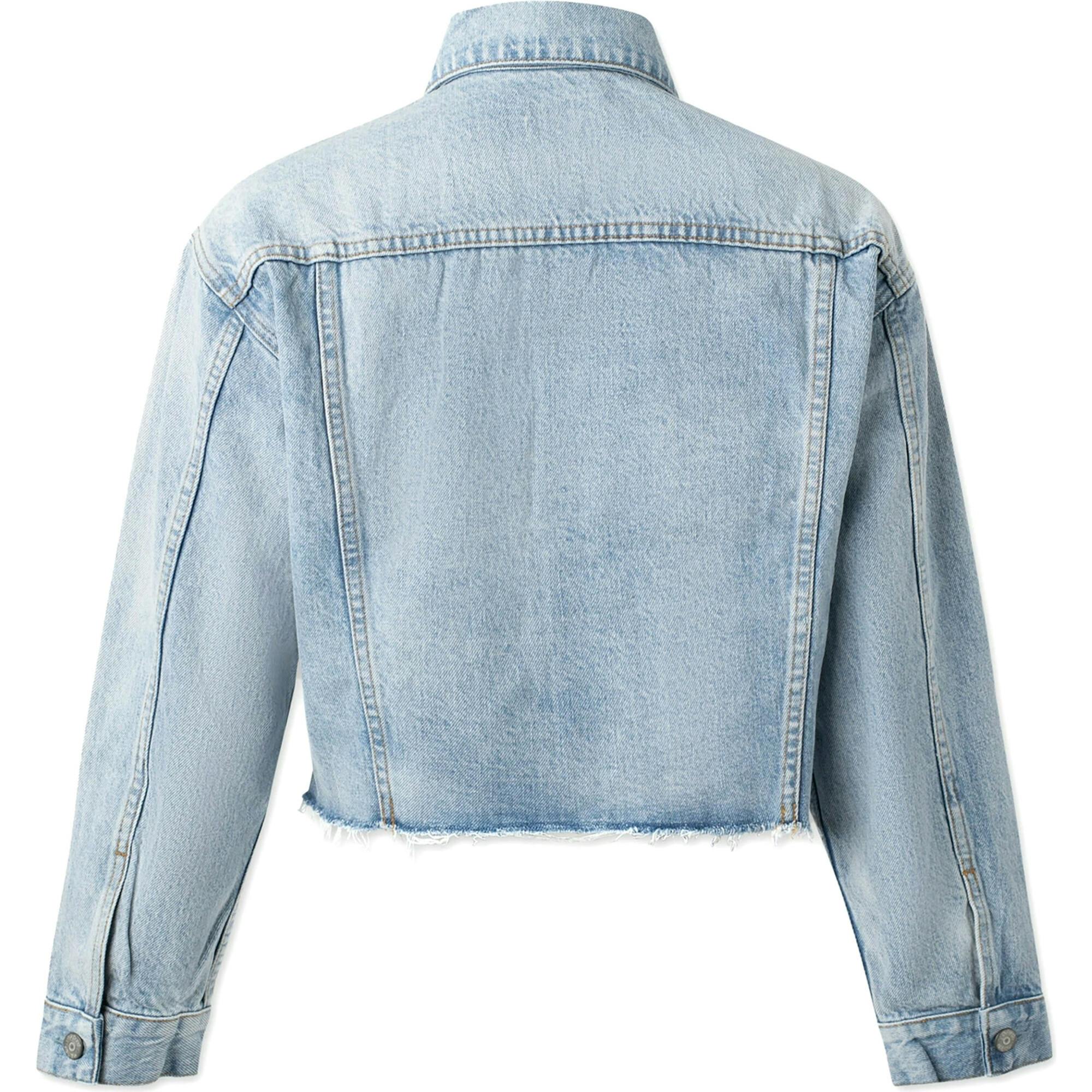 The Harvey Raw Hem Cropped Denim Jacket