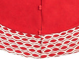 Handmade Red Oval Border Christmas Tree Skirt Wool 60" Arcadia Home