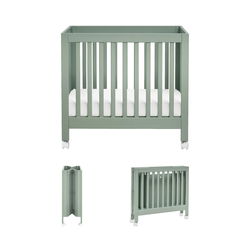 Origami Mini Crib in Light Sage