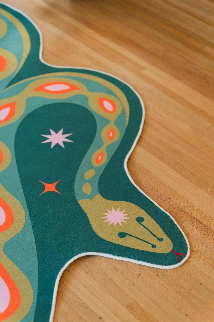 Abstract Snake Rug by Jessica Miller