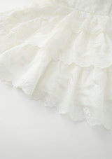 Alisha Frill Embroidery Mini Dress
