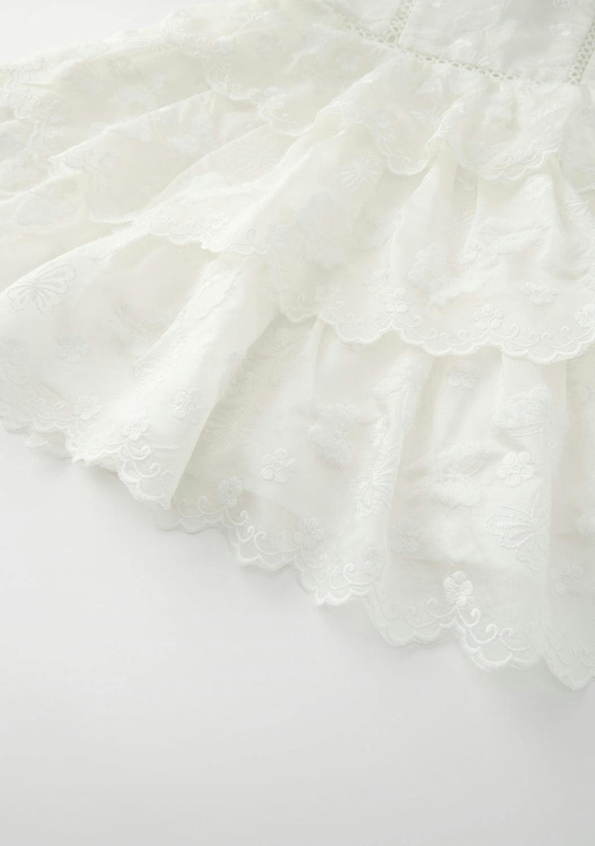 Alisha Frill Embroidery Mini Dress