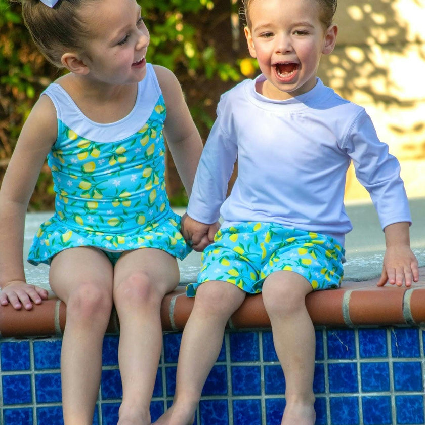 Lemon Print Swim Trunk