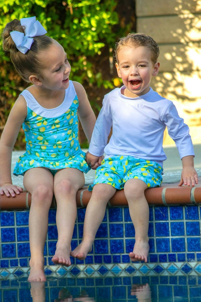 Lemon Print Swim Trunk