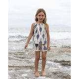 Colette Girls Top and Short Set La Creme Ikat, Cream