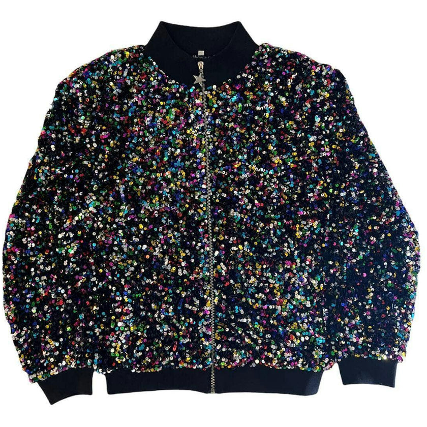 Shimmering Stardust Sequin Bomber
