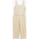 Women's 2-Buttoned Neck Tie-Waist Jumpsuit
